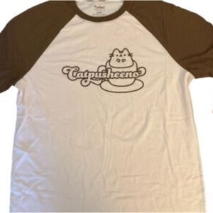 Catpusheeno Pusheen Brown & Cream Raglan Graphic Tee size M